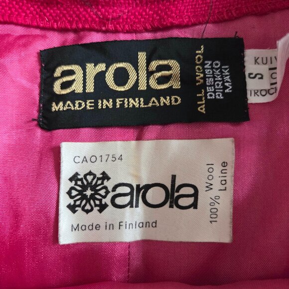 Vintage Arola 100% wool red high waisted maxi bohemian skirt. Made in Finland. - Picture 6 of 9